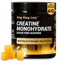 King Kong Lady Creatine Monohydrate Sugar Free Gummies Lemon Flavor 120 Count